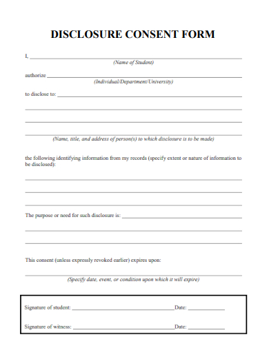 sample disclosure consent form template
