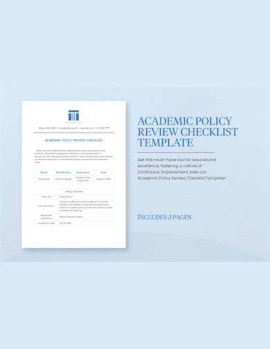 academic policy review checklist