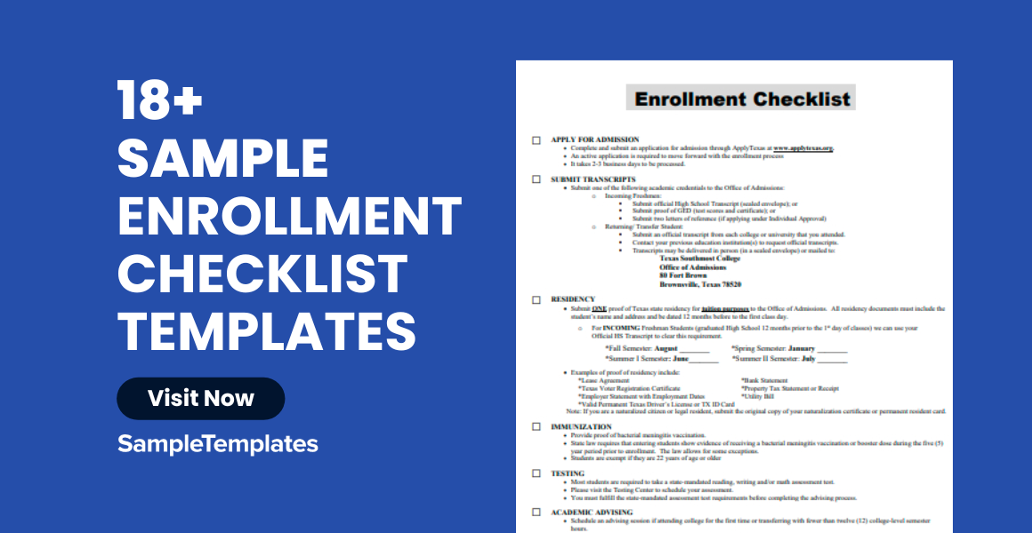 basic enrollment checklist