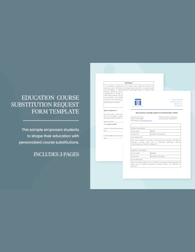 education course substitution request form template