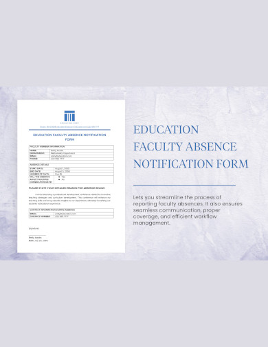 education faculty absence notification form