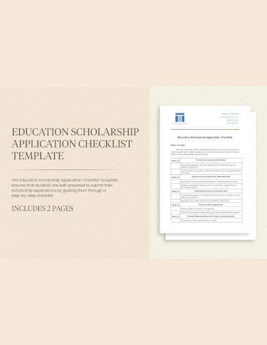 education scholarship application checklist