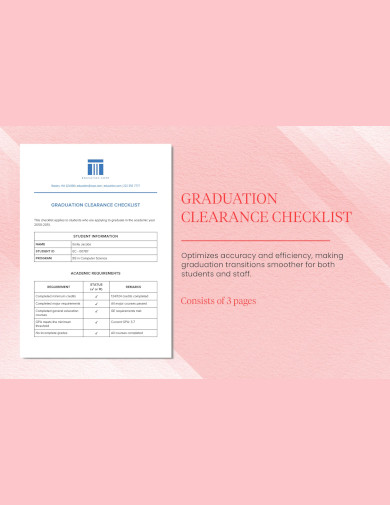 graduation clearance checklist