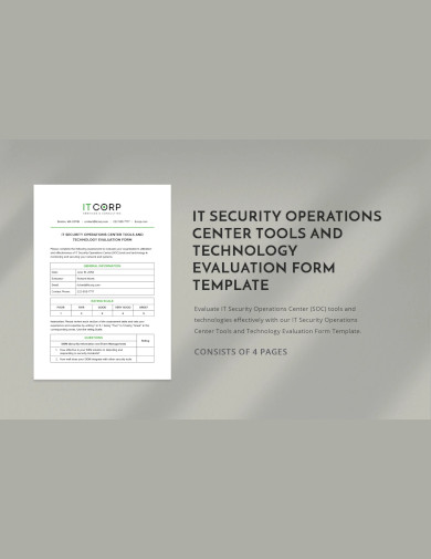 it security operations center tools and technology evaluation form