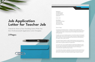 job application letter for teacher job