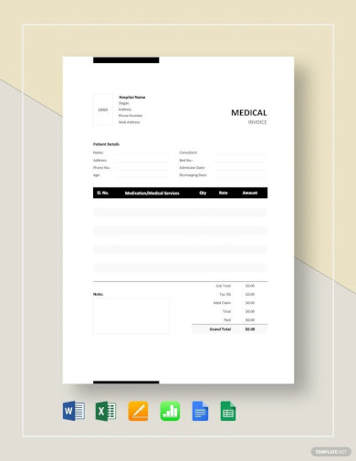 medical bill format