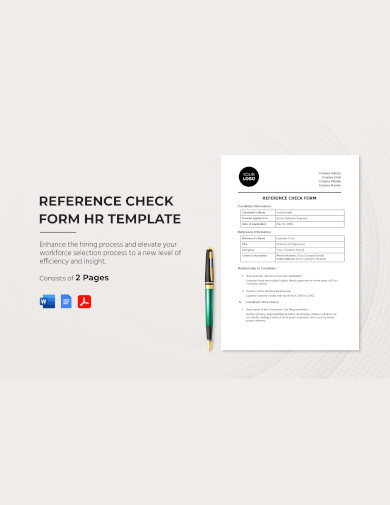 reference check form hr template