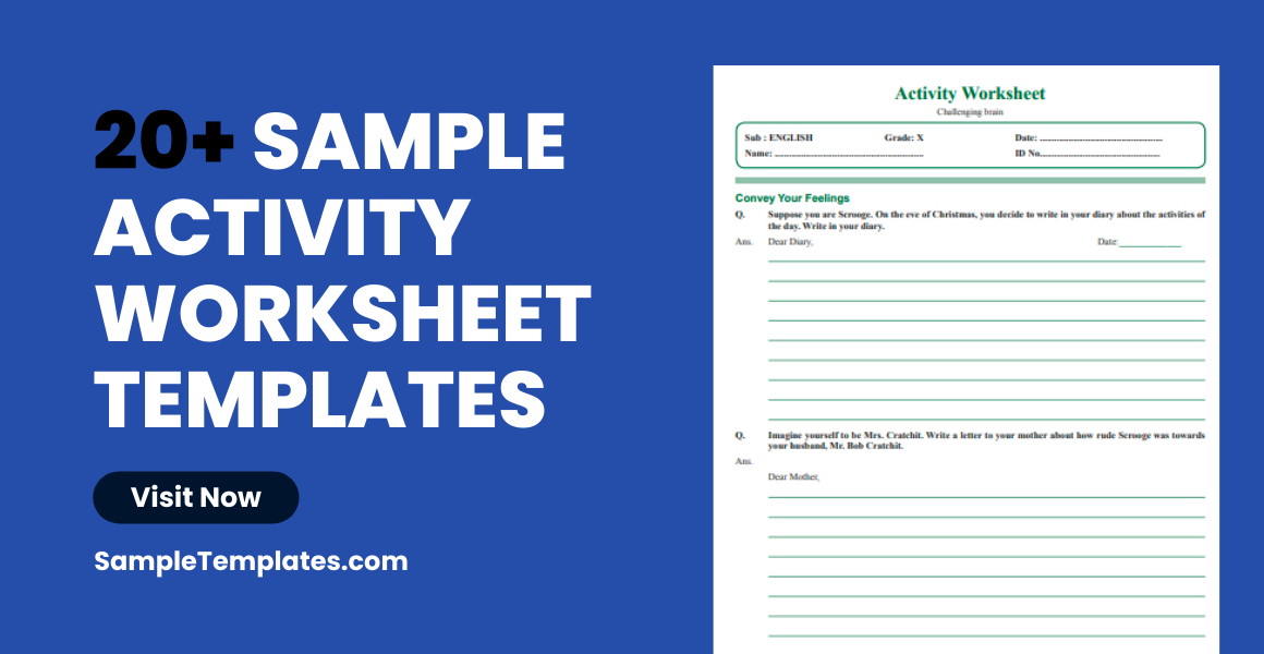 sample activity worksheet templates