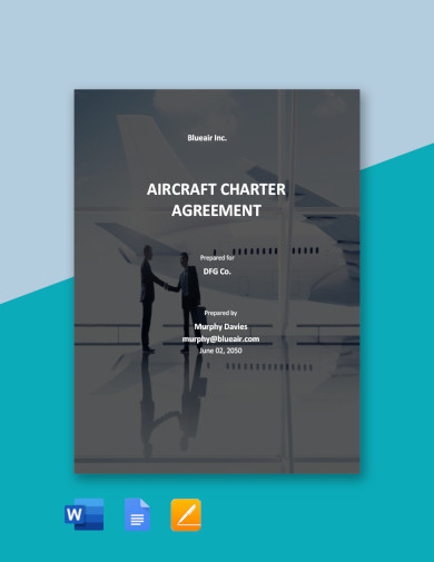 sample aircraft charter agreement template