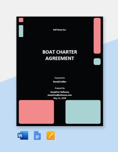 sample boat charter agreement template