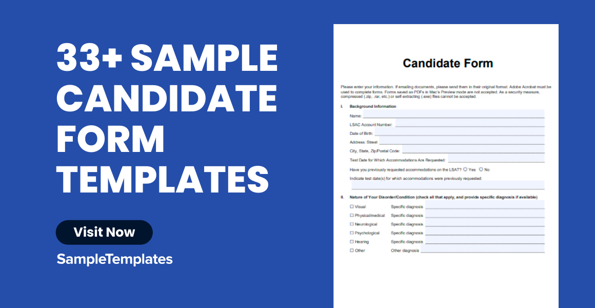 Sample Candidate Form Template