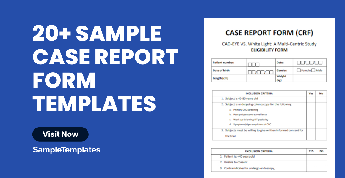sample case report form template