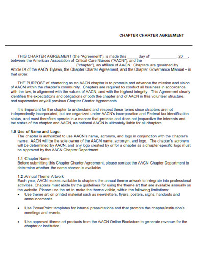 sample chapter charter agreement template