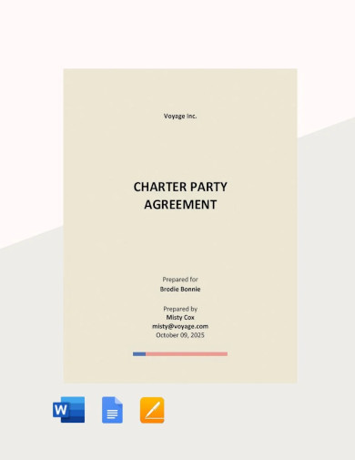sample charter party agreement template