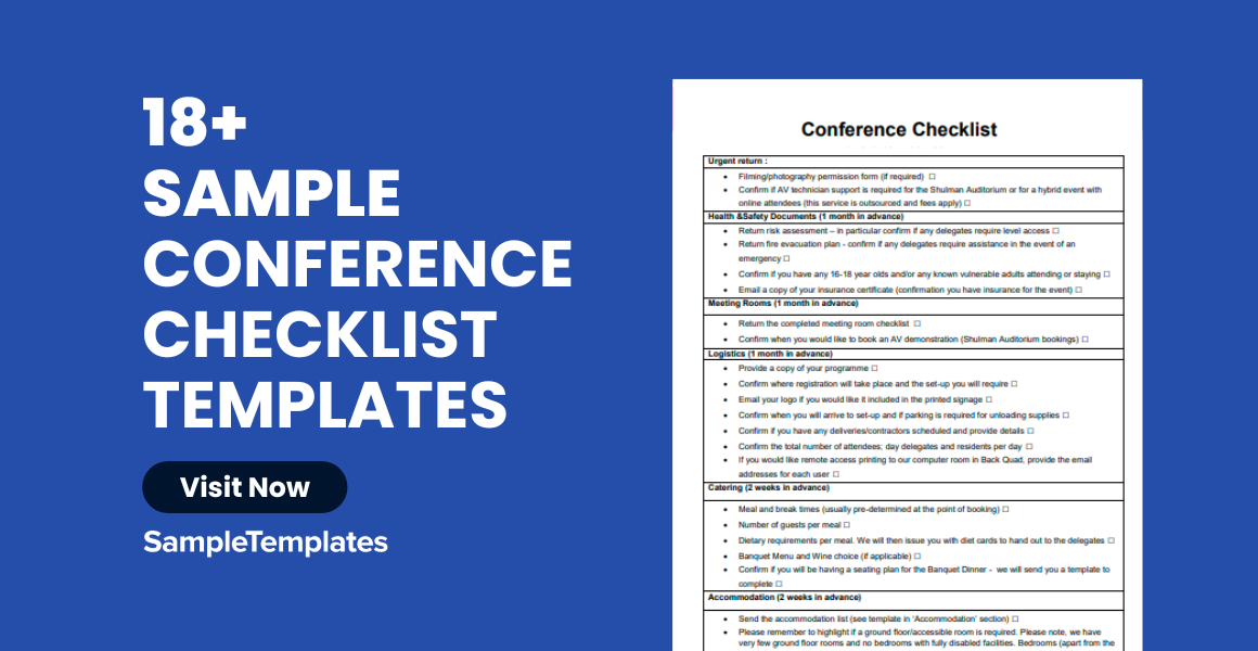 sample conference checklist