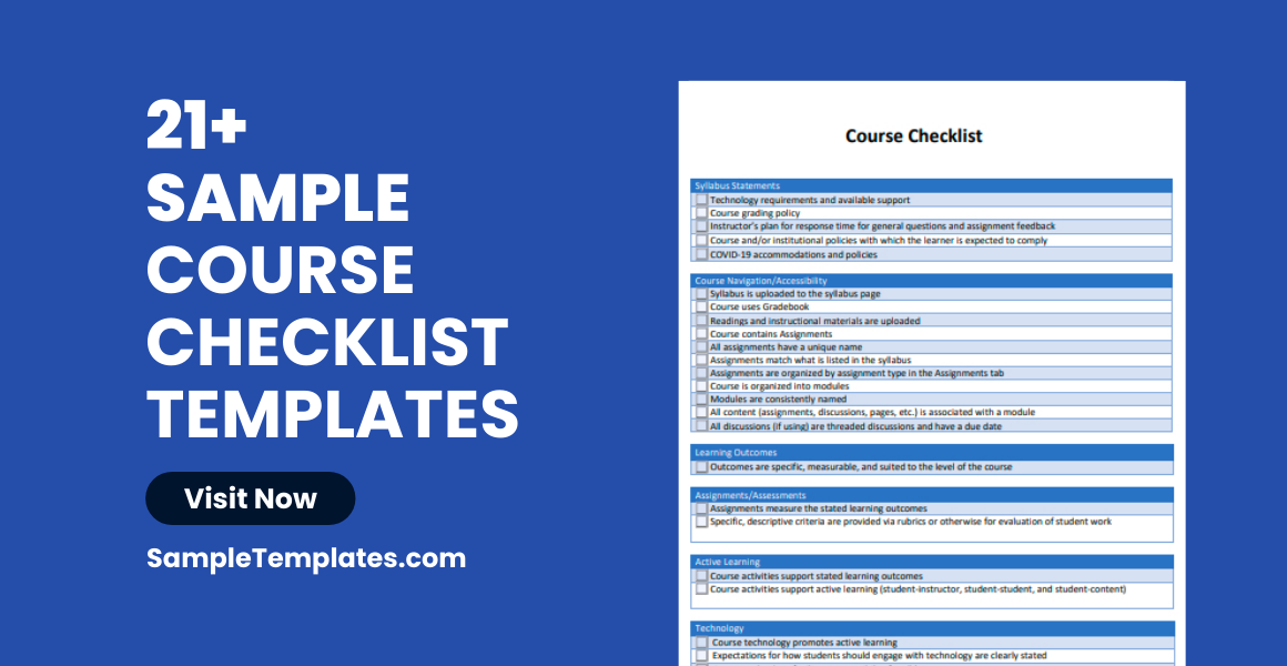 sample course checklist