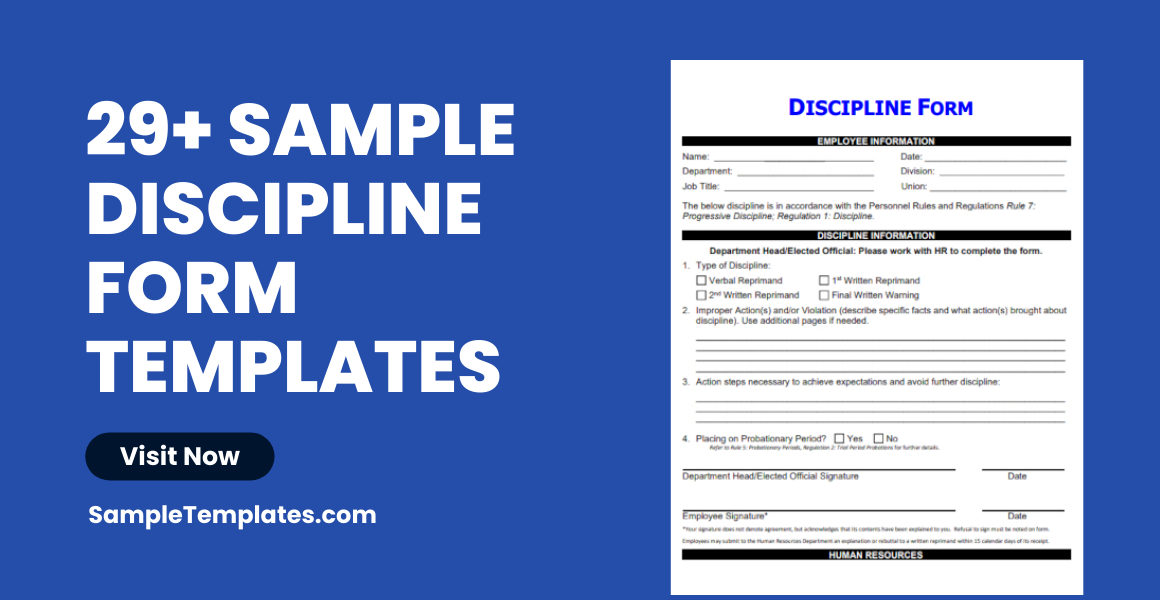sample discipline form template