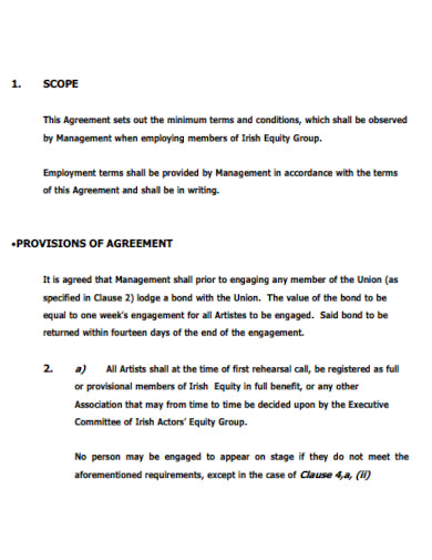 sample employee equity agreement template