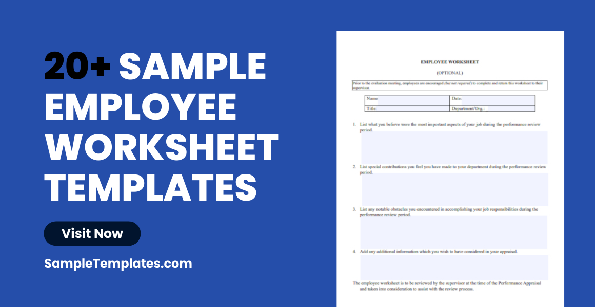 Sample Employee Worksheet Templates