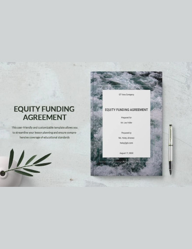 sample equity funding agreement template