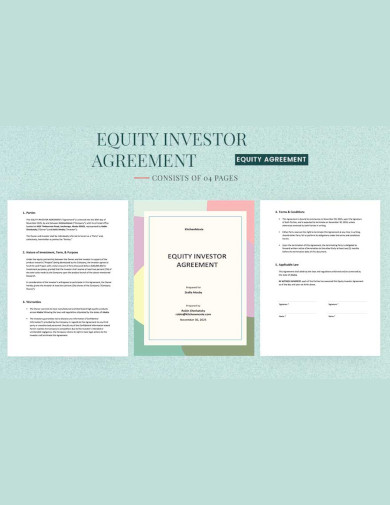 sample equity investor agreement template