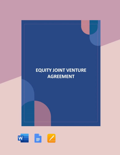 sample equity joint venture agreement template