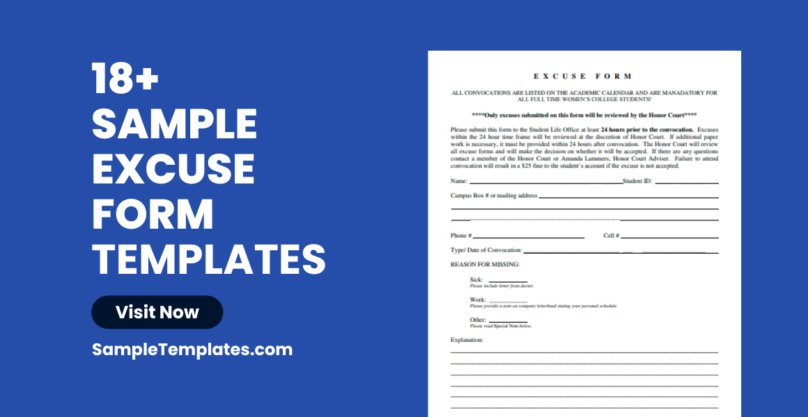 sample excuse form