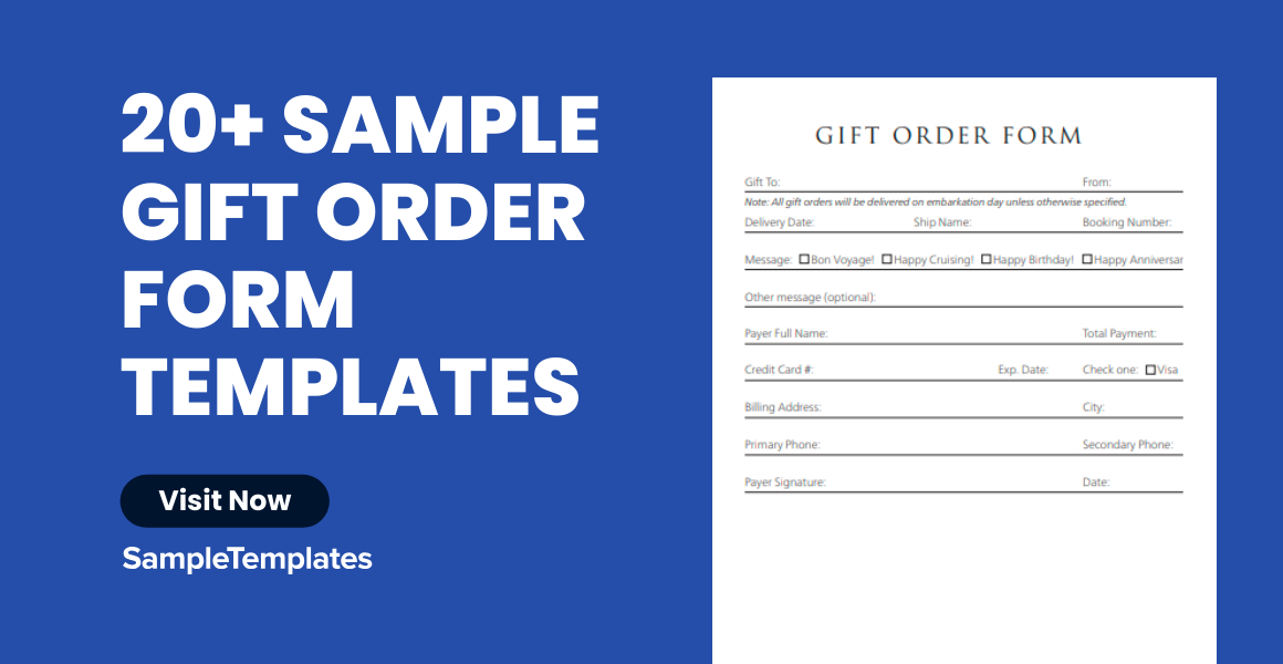 Sample Gift Order Form Template