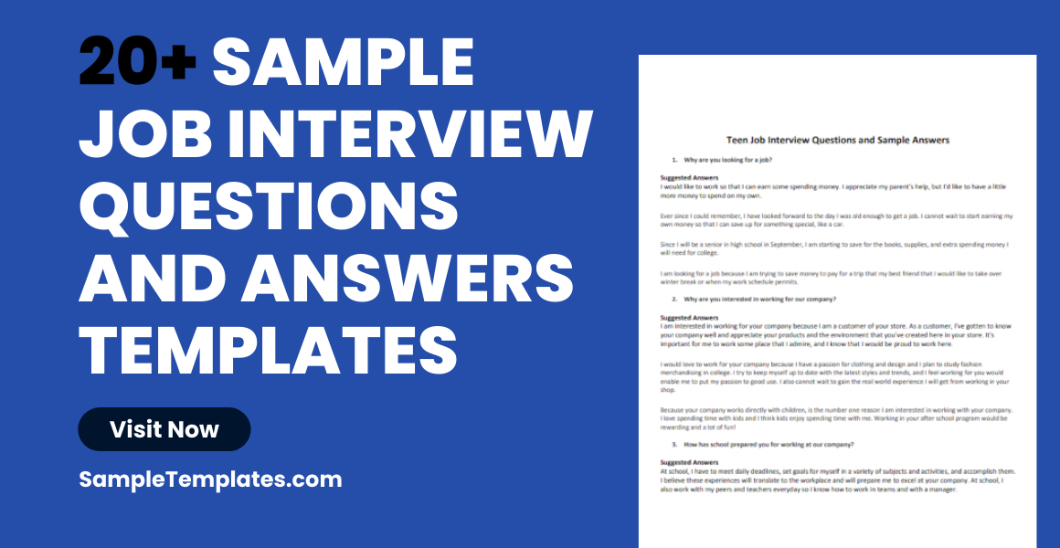 sample job interview questions and answers templates