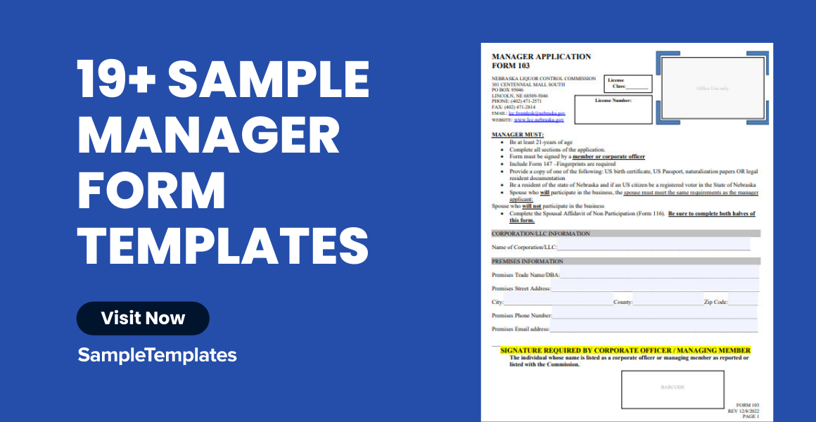 Sample Manager Form Template