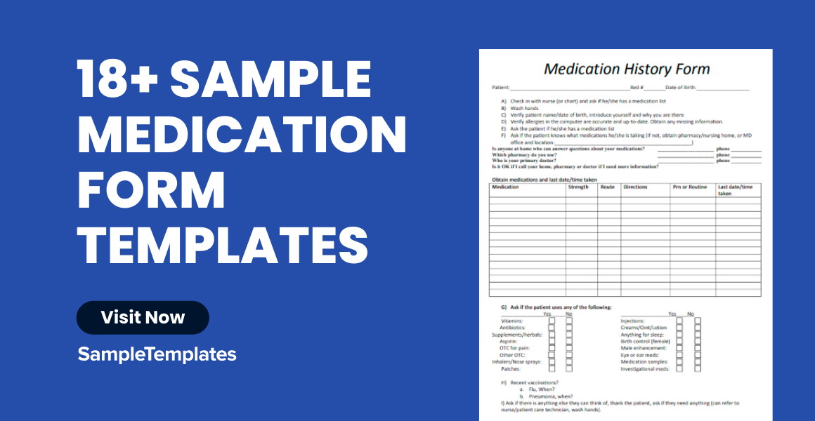 sample medication form template