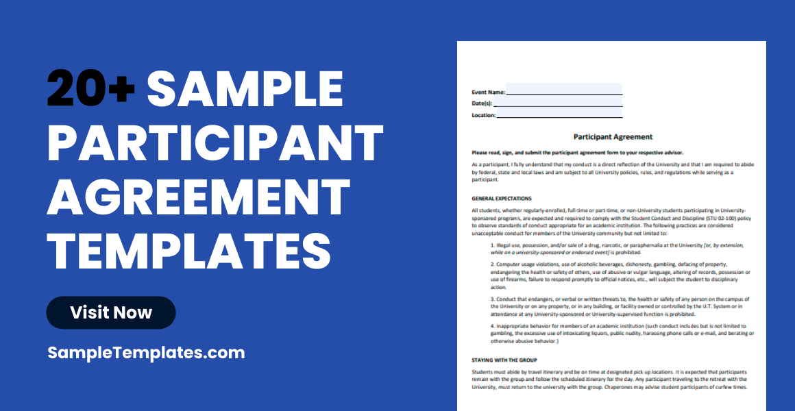 sample participant agreement templates