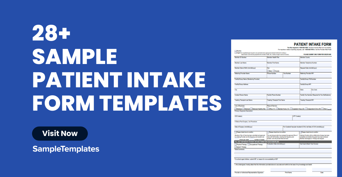 sample patient intake form template