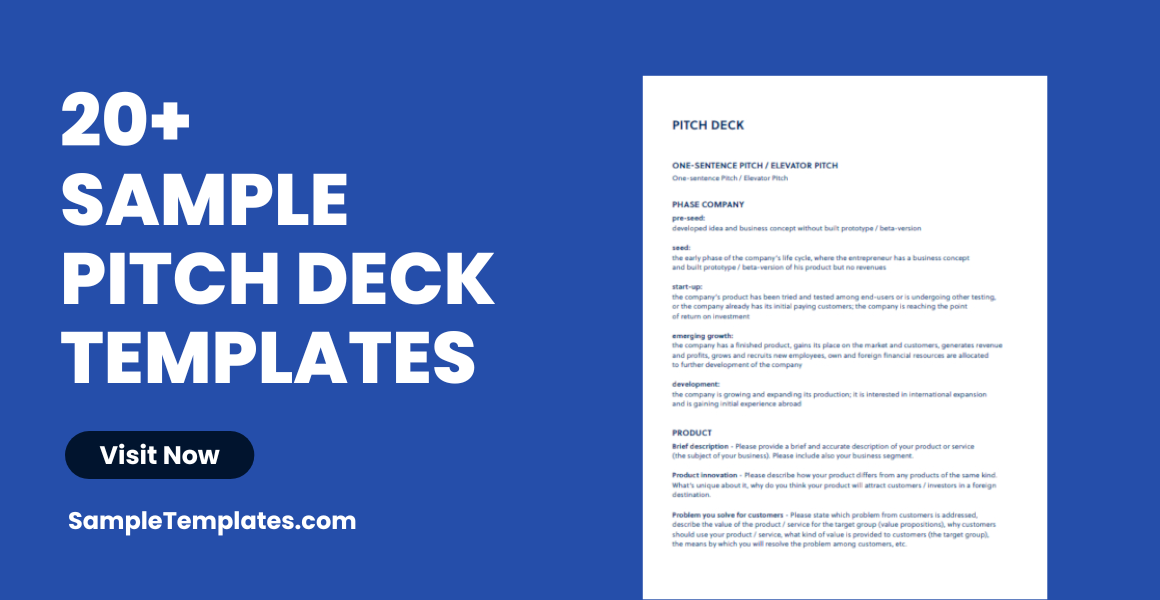 sample pitch deck templates