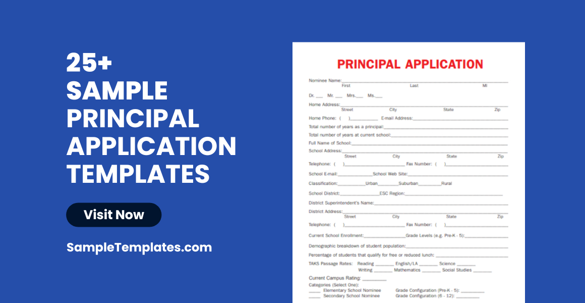 sample principal application