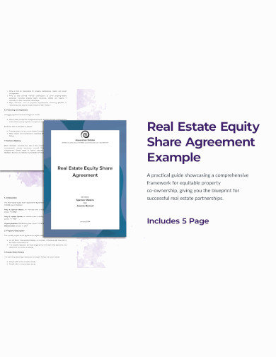 sample real estate equity share agreement template