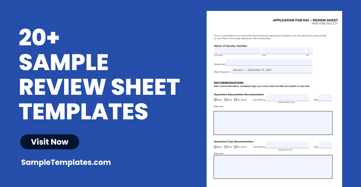 sample review sheet template