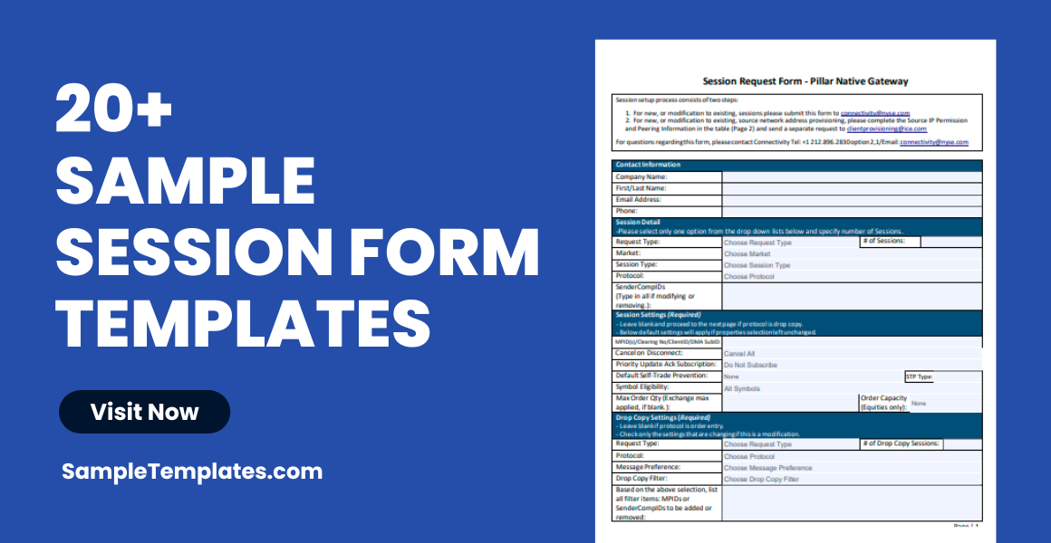 sample session form templates