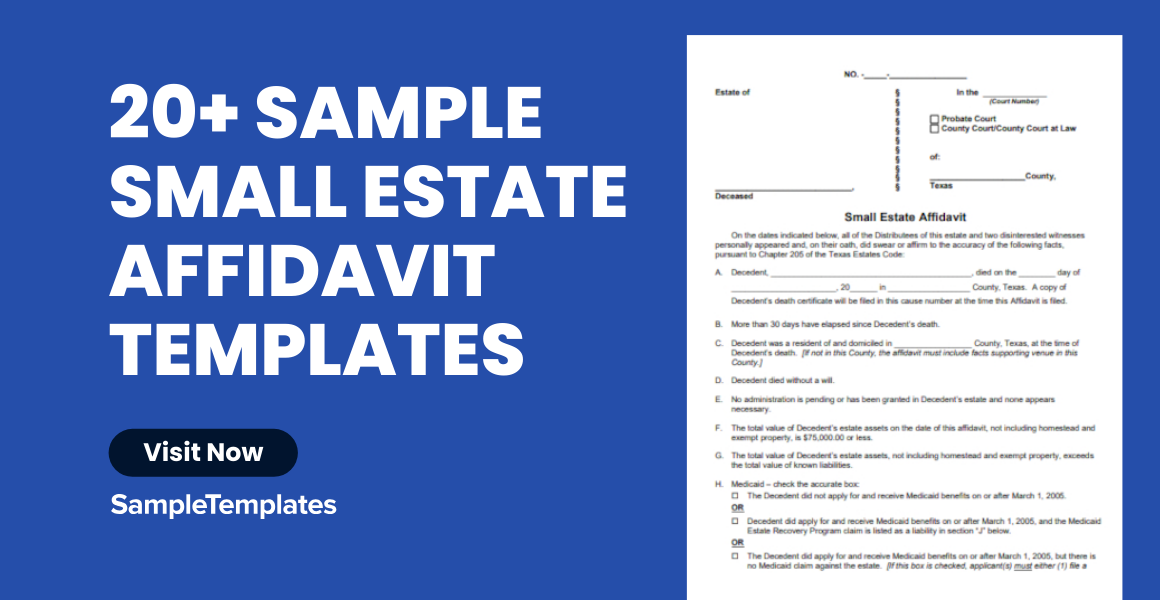 Sample Small Estate Affidavit Template