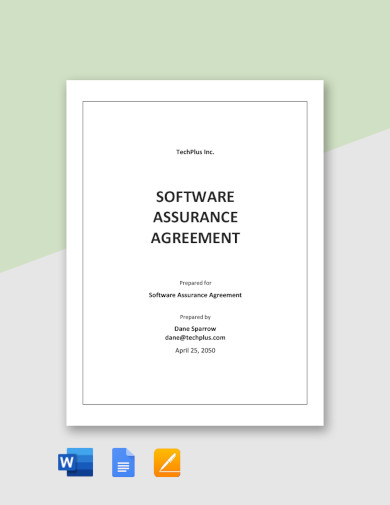 sample software assurance agreement template
