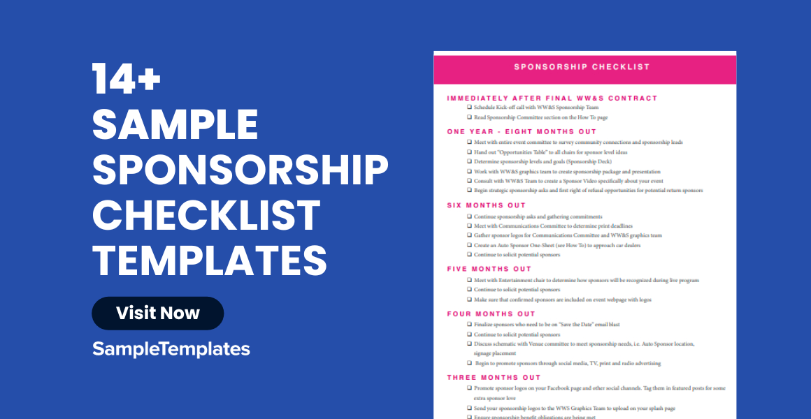 sample sponsorship checklist