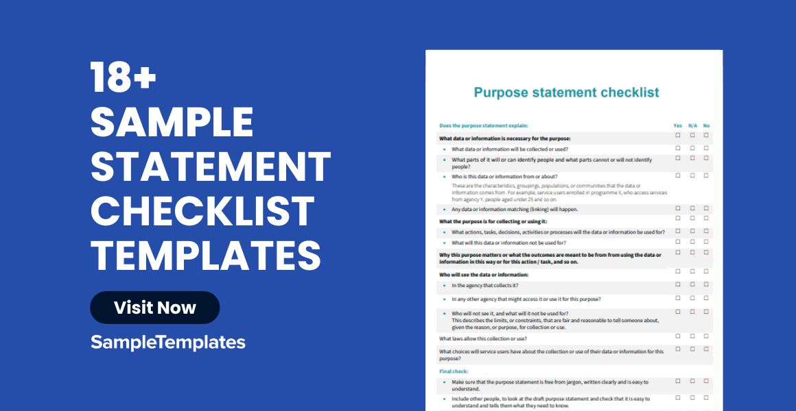sample statement checklist