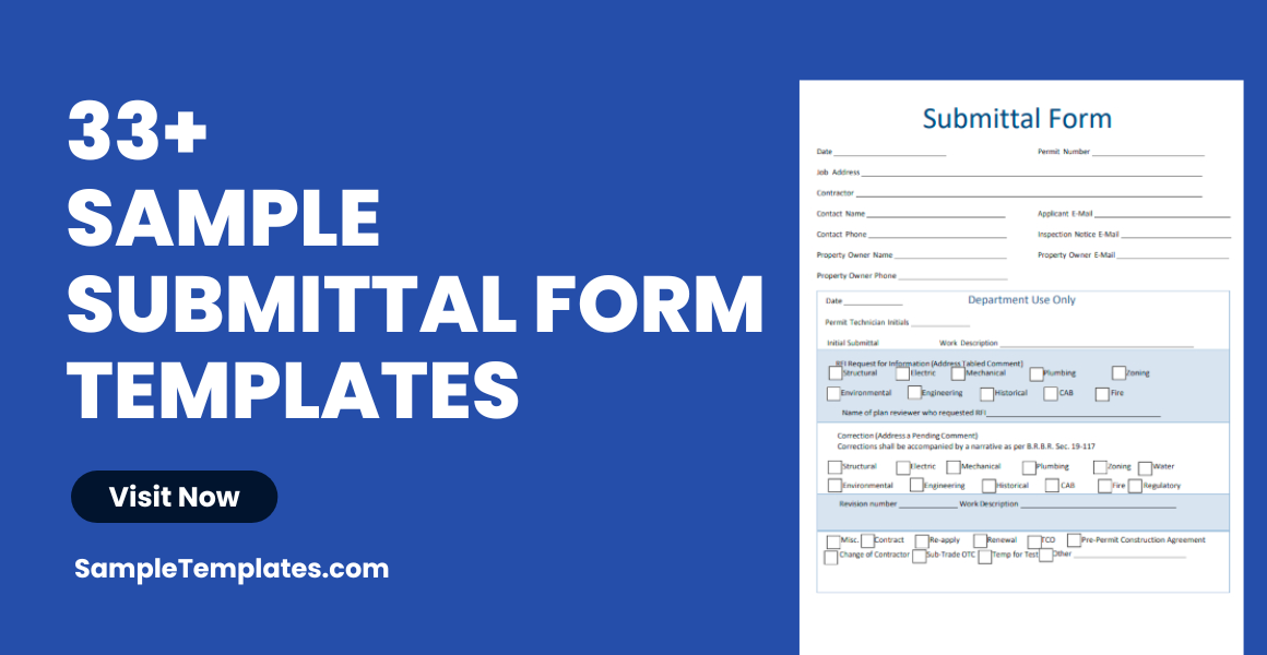 Sample Submittal Form Templates