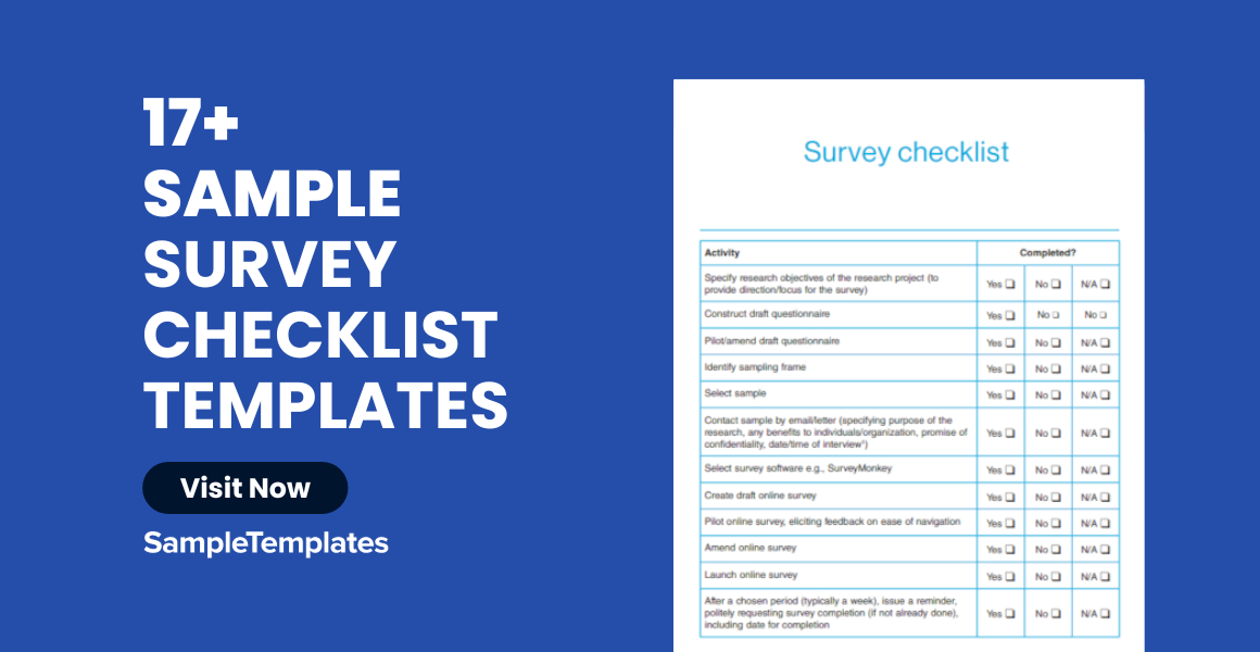 sample survey checklist
