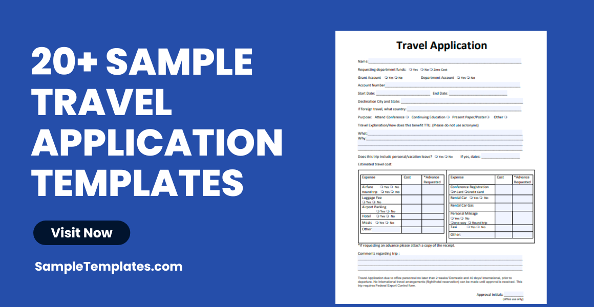 sample travel application templates