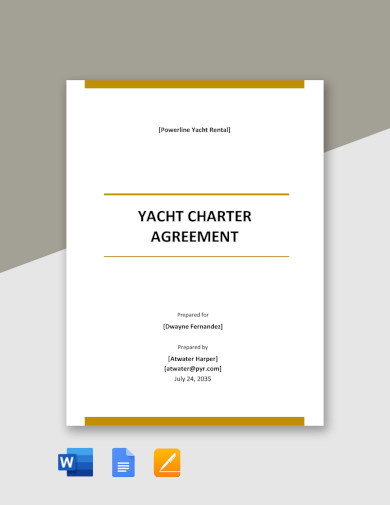 sample yacht charter agreement template