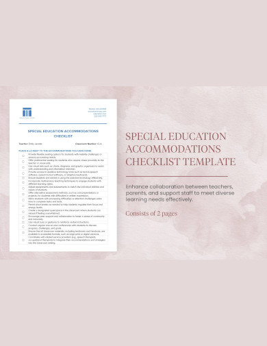 special education accommodations checklist