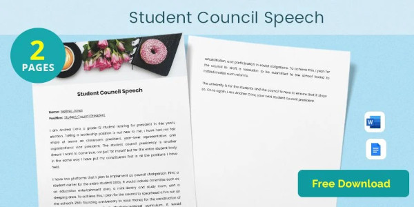 speech writing examples for students