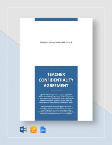 teacher agreement format