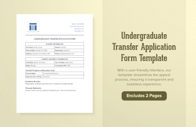 undergraduate transfer application form